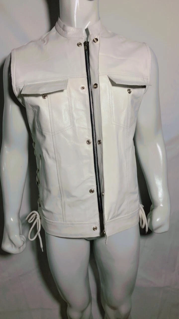 SOA Men's Leather Vest Anarchy Motorcycle Biker Club Concealed Carry Outlaws image 7
