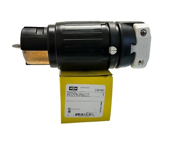 Hubbell Cs8164c 50A Twist-Lock Connector 3P 4W 480Vac Bk/Wt CS8164C