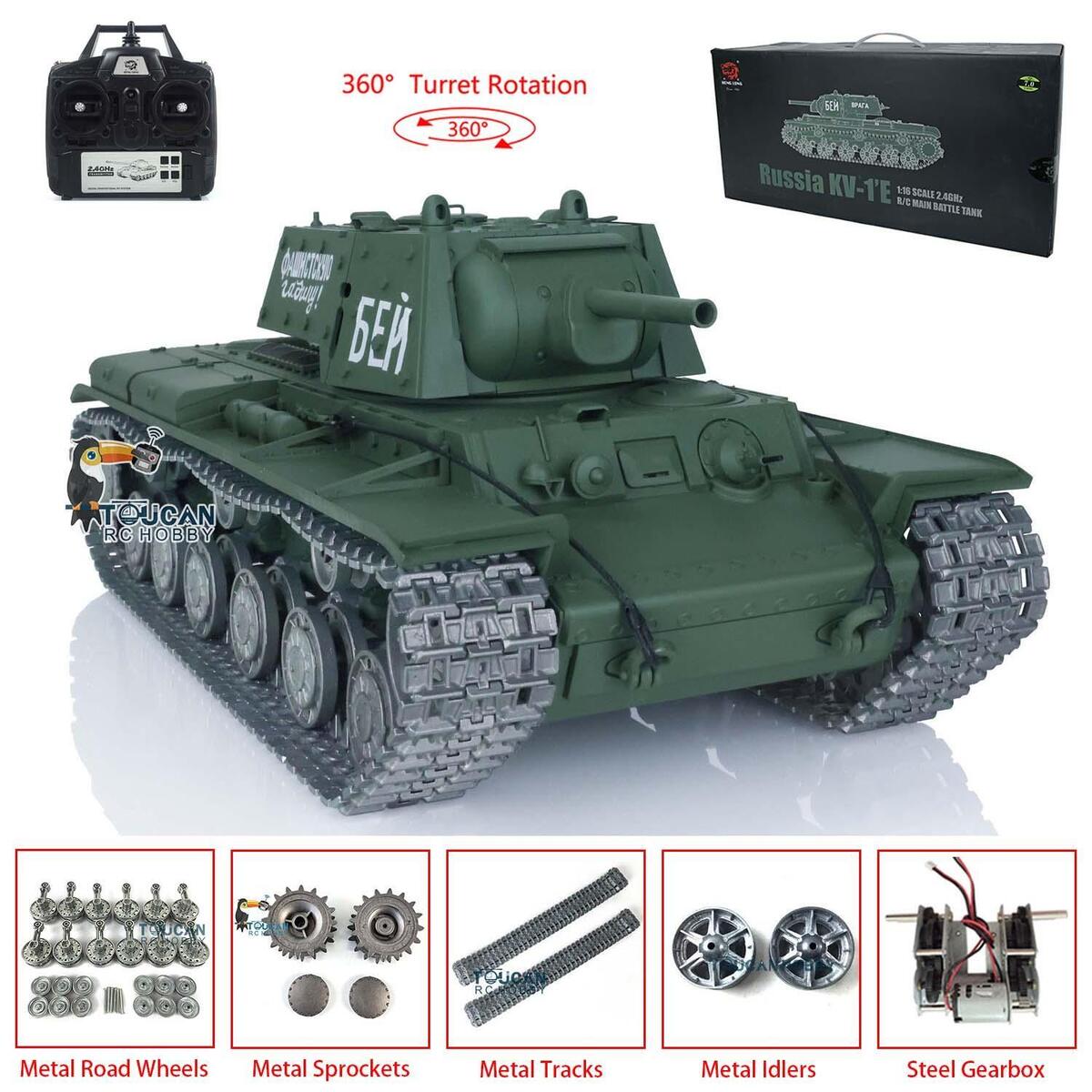 Henglong Soviet KV-1 RTR 1/16 3878 7.0 RC Tank Metal Tracks Henglong Soviet KV-1 RTR 1/16 3878 7.0 RC Tank Metal Tracks