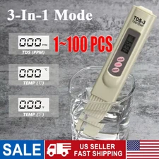 Handheld Water Quality Hardness Purity Digital LCD Meter 0-9990 PPM TDS TDS-3