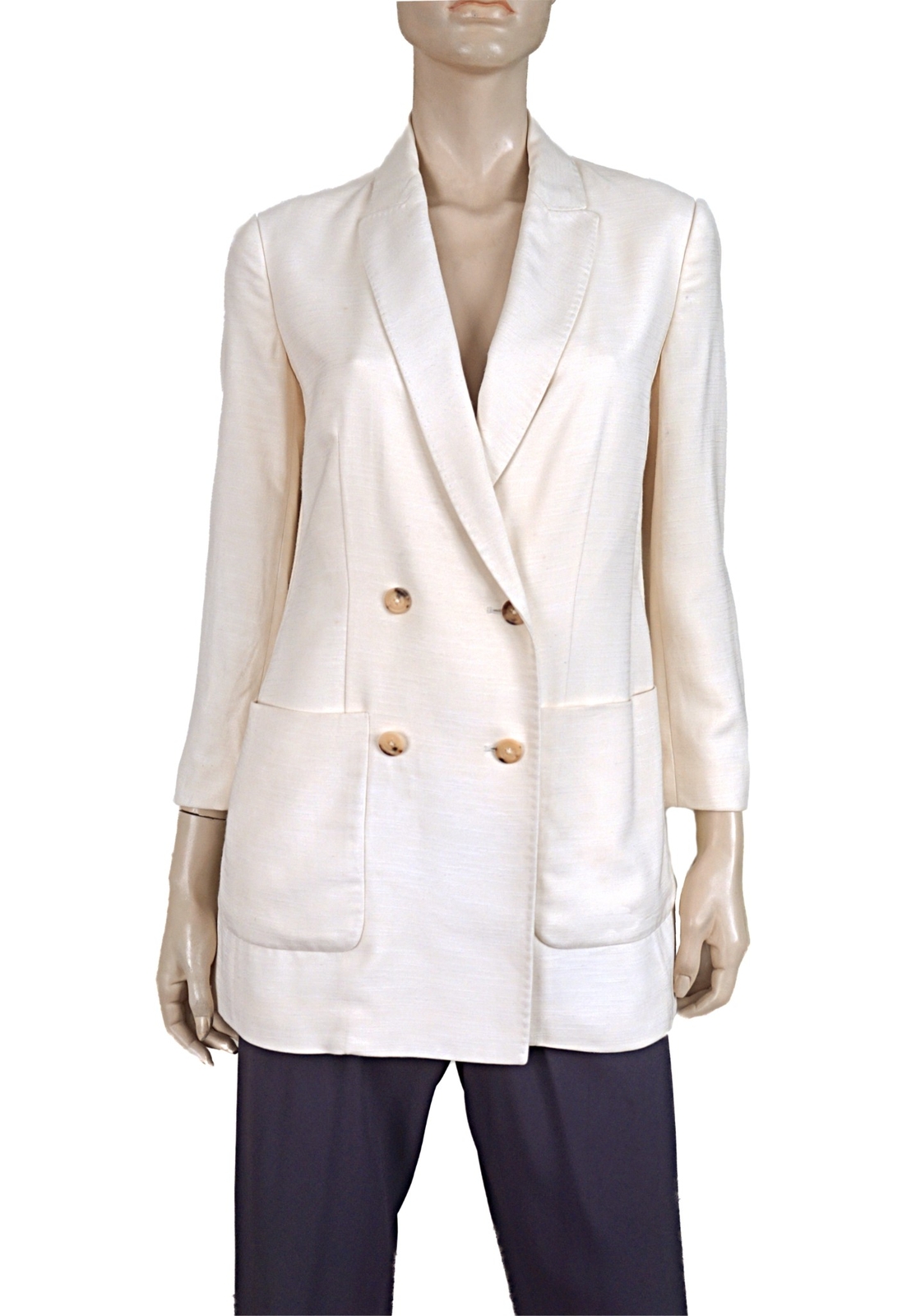 FILA Giacca blazer THE ROW tg 2 oversize manica 3 4 doppiopetto bianco sporco