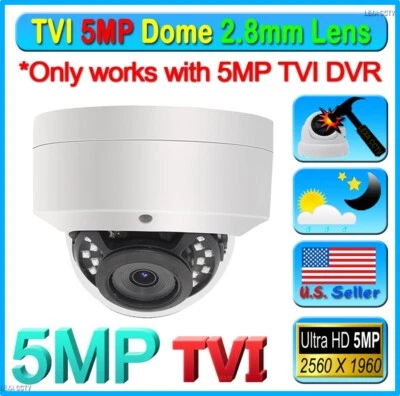 LEXA CCTV 5MP TVI Vandal proof HD 2.8mm CCTV Wide Angle Weatherproof Outdoor Dome Camera