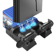 Dobe PS4 Stand Cooling Fan Stationwith Dual Controller Charging Station 12 Game