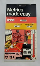 Vintage 1977 Metrics Made Easy Slide Pull Out Conversion Chart Calculation Card