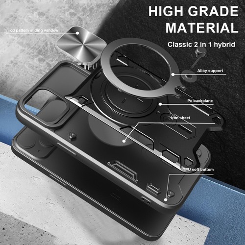 For iPhone Shockproof Case Hybrid Kickstand Rugged Rubber Armor Hard Back Cover - Picture 7 of 18