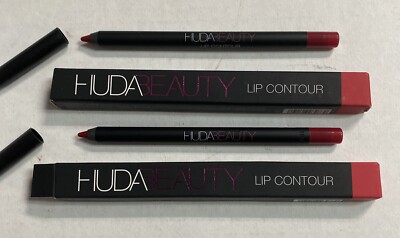 (2) HUDA BEAUTY Lip Contour Lip Pencil -Heartbreaker- .04 oz Full Size Authentic