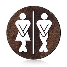 Jetec Restroom Signs for Business Funny Bathroom Sign Boy Girl in Use Sign fo...