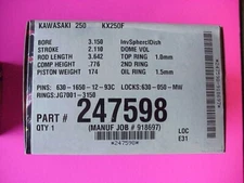 JE Pistons 2006 thru 2009 Kawasaki KX250F Big Bore 3mm Piston Kit 247598