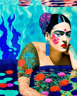 Motiv Frida Kahlo Paradise 02 90x120 Gallery Print/Pop Art/Street Art/Tatoos