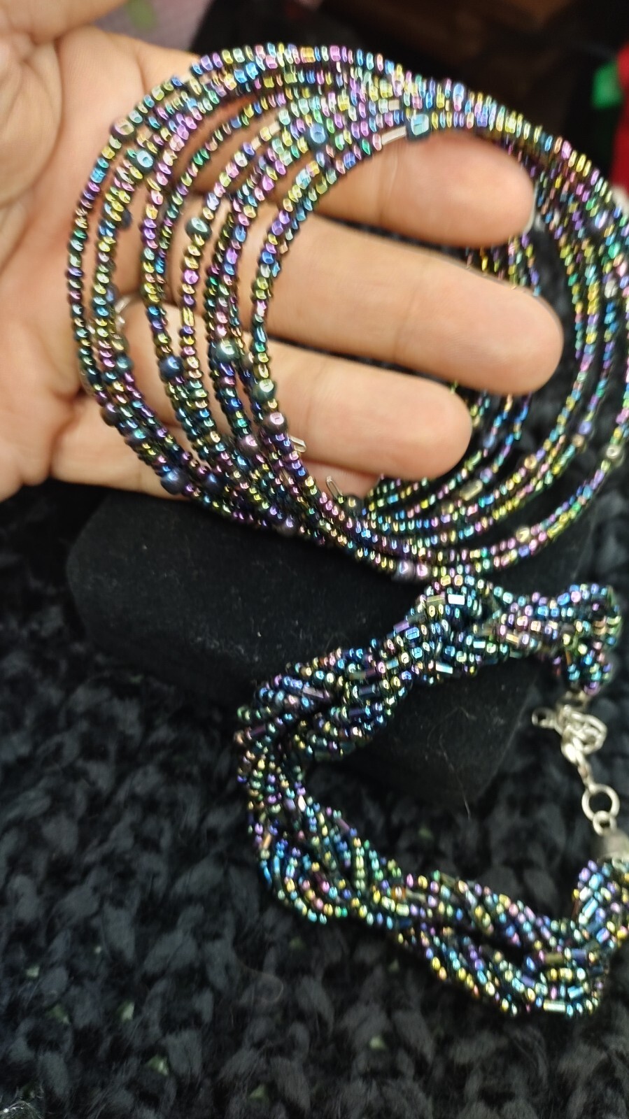 2PC Set Multi Seed Bead Memory Wire Wrap Bracelet… - image 3