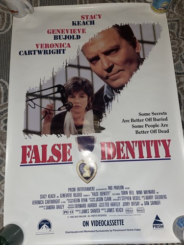 MOVIE POSTER~False Identity 1990 Stacy Keach Veronica Cartwright Bujold Original