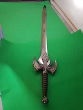 PAKISTANI VINTAGE DOUBLE-EDGED STEEL SWORD WITH DECORATIVE HANDLE