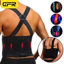Heavy Duty Weight Lift Lumbar Lower Back Support Waist Belt Brace Suspender Work