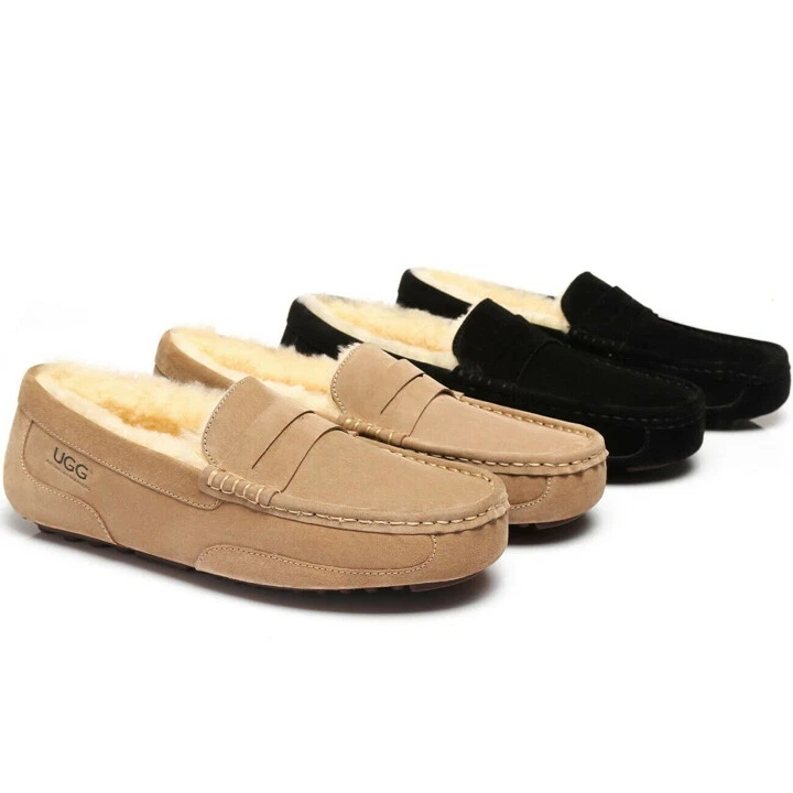 AUSTRALIAN SHEPHERD® UGG Men Moccasins Sheepskin Loafers Water Resistant Nonslip - image 2 of 4