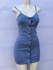 BLUE BUTTON UP DRESS SIZE SMALL / NEW WITHOUT TAGS