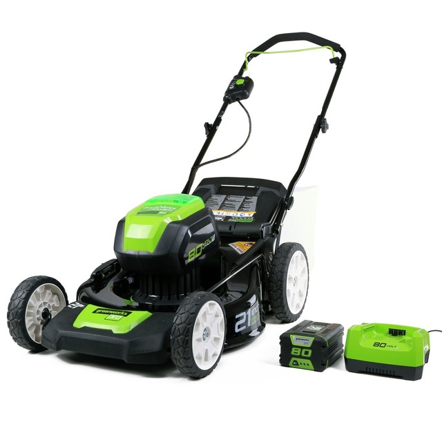 greenworks cordless lawn mower 80v
