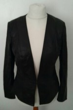Savoir - Soft Real Leather Jacket Elegant Black Size 10/12