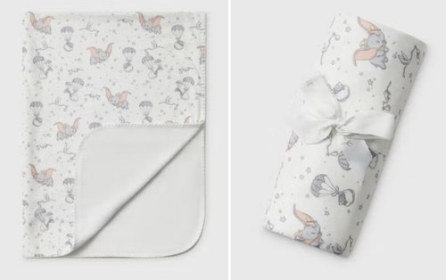 Newborn Disney Baby Dumbo White Micro Fleece Baby Blanket Adorable Unisex Gift