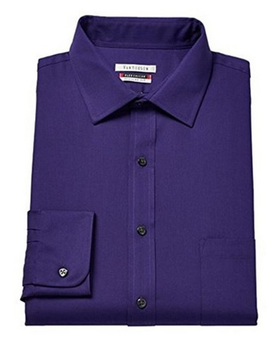 men's van heusen flex collar regular fit pincord dress shirt Mens Van Heusen Flex Collar Regular Fit Stretch Dress Shirt Blue Frost