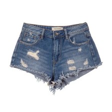 PacSun High Rise Festival Blue Jean Shorts Womens 25 Distressed Cut-Offs