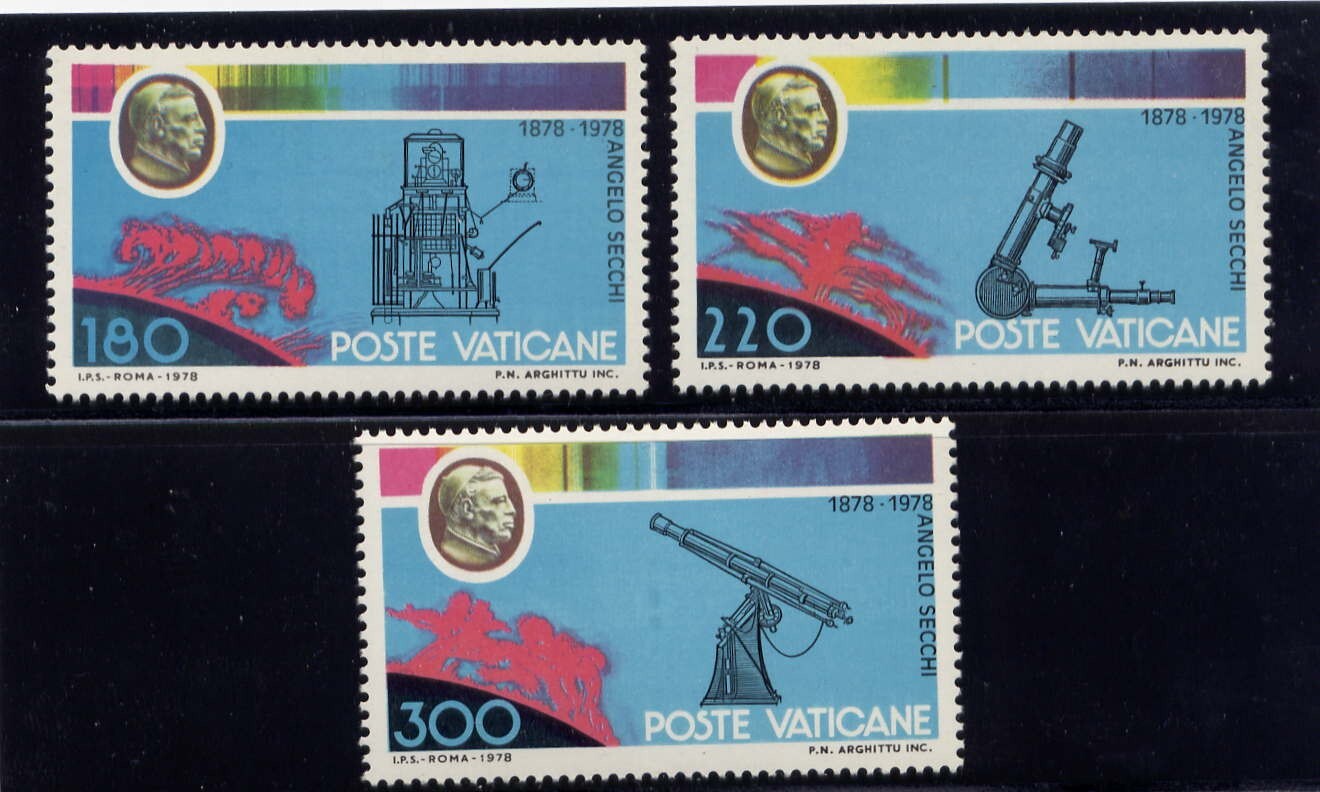 VATICAN Sc#654-6 1979 Father Angelo Secchi, Astronomer (1818-1878) MNH