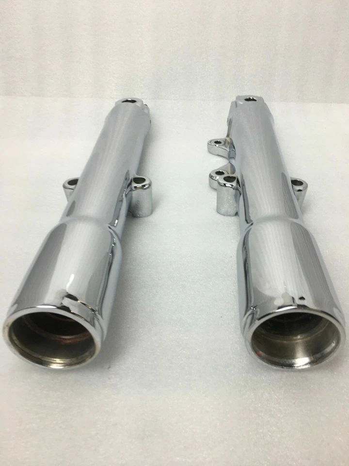 Patas deslizantes de horquilla cromadas Harley Fatboy Heritage aptas para 88-99, programa de intercambio Foto 3 de 4