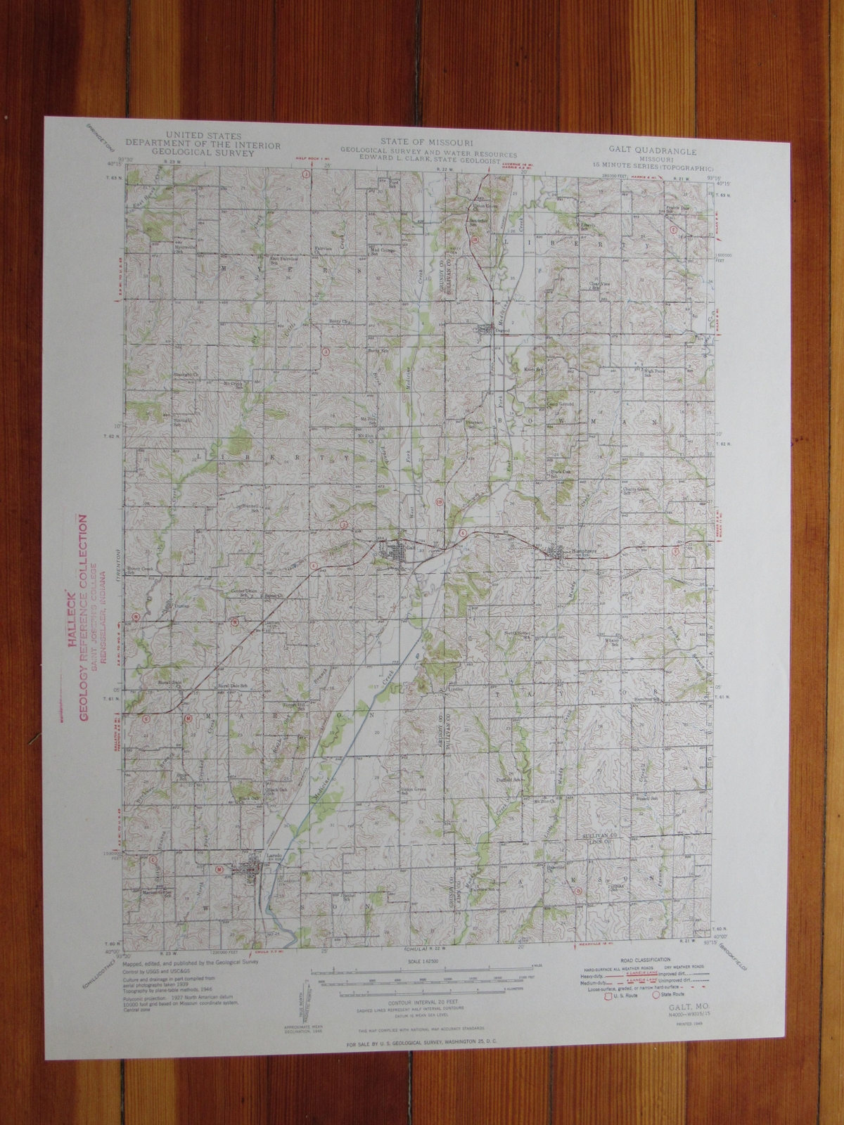 Galt Missouri 1949 Original Vintage USGS Topo Map eBay