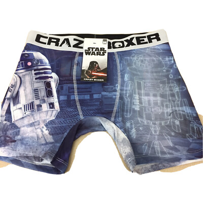 Crazy Boxer Star Wars R2D2 Robot Mens Underwear M 32”-34” New With