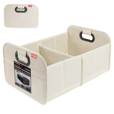 35L Auto Organizer Autotasche Kofferraum Organizer Kofferraumaufbewahrung Beige