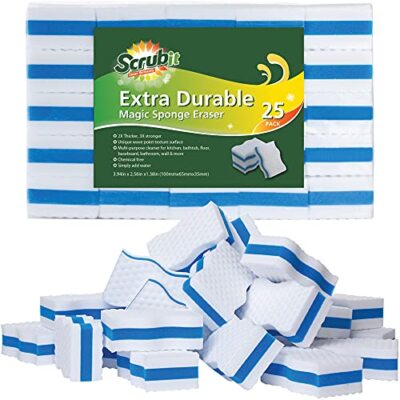 25 Pack Extra Durable Eraser Sponge by - Kitchen Bathroom Floor & Wall Cleane...