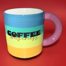 Tabitha Brown Coffee Business 15 fl oz Stoneware Mug Color Stripes-NWT