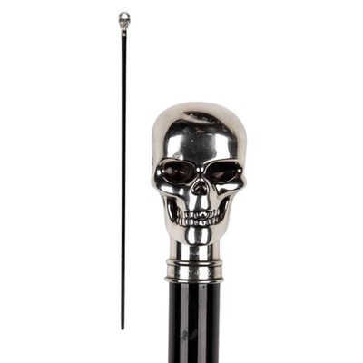 Alexander McQueen Dandy Silver Skull Cane Black One Size Made in Italy
