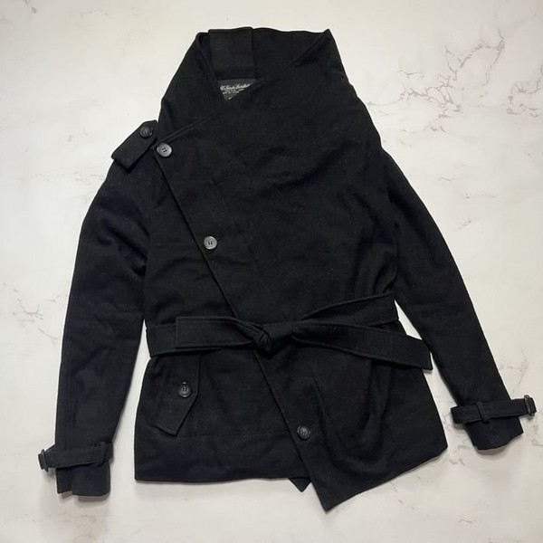 Women Allsaints Coat Black Wool 8