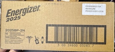 (Case Of 200) Energizer Lithium Coin Watch/Electronic Battery 2025 Exp 2036