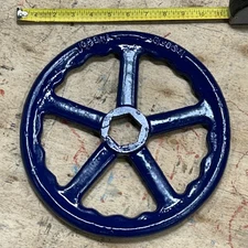 OS&Y Gate Valve Hand Wheel 11” Diam, Center Hex Hole 1.6” Flat To Flat, Iron