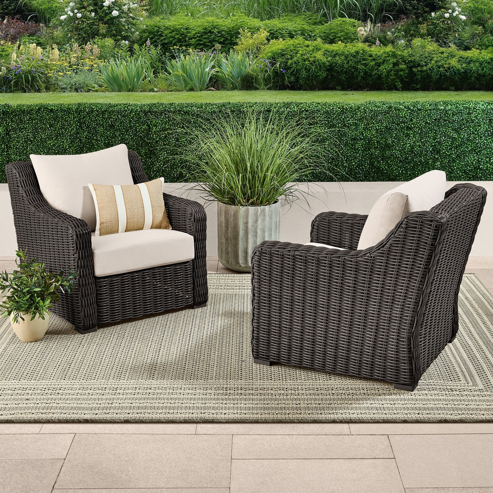 Better Homes - Gardens Bellamy Outdoor 2pk Lounge Chairs Dark Brown 82290₽
