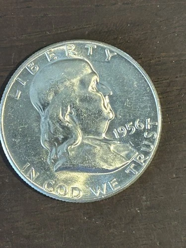1956 Franklin SILVER Half Dollar Brilliant Coin Uncirculated