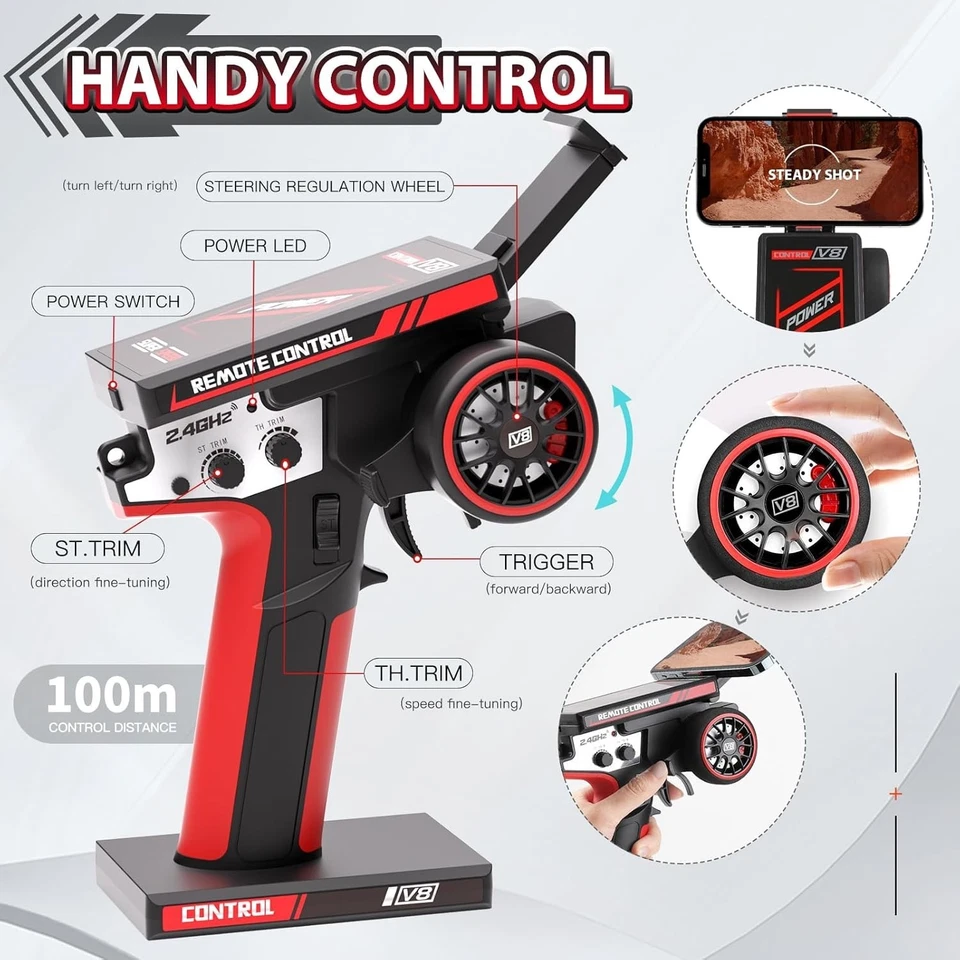 Coches de radiocontrol sin escobillas 1/14 para adultos rápidos 50+ mph, camiones de radiocontrol 4x4 todoterreno Foto 4 de 4