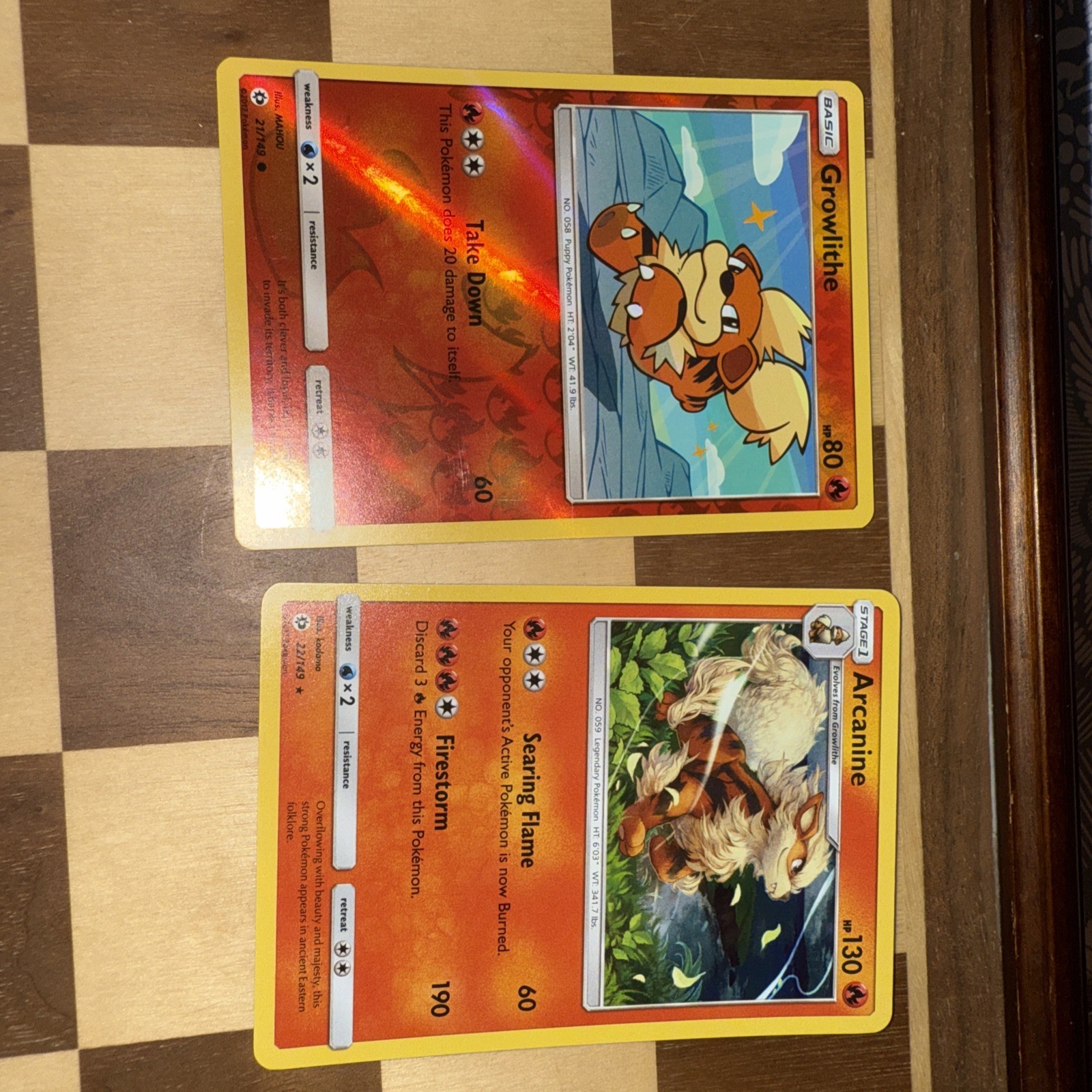 Pokémon TCG Growlithe Reverse 21/49 And Arcanine Holo 22/149 Bundle Near Mint