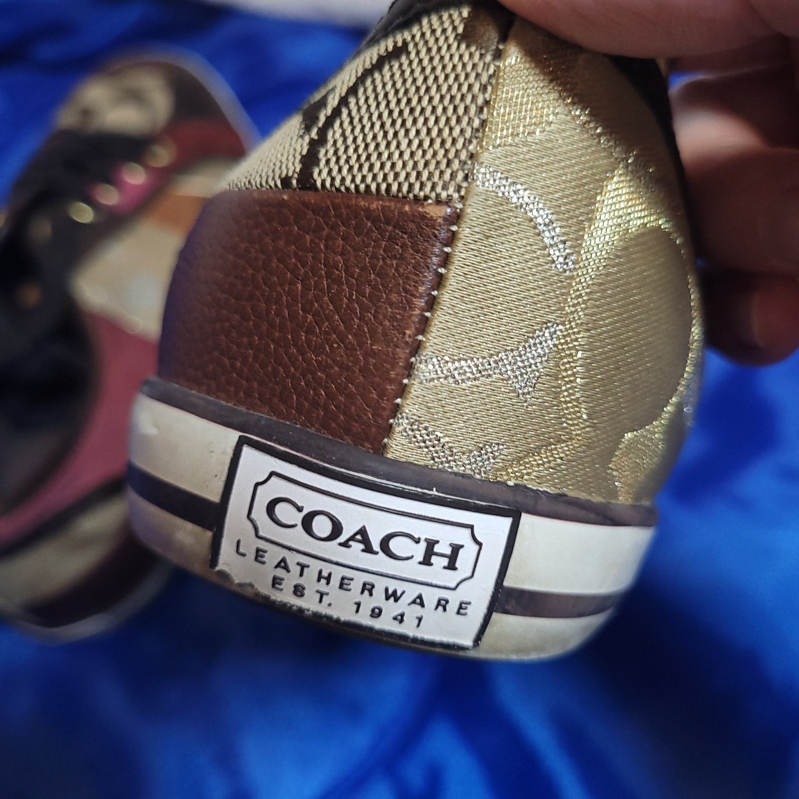 Coach Dawnell Patchwork Leather Suede Lace Up Sne… - image 4