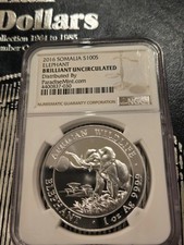 2016 Somalia elephant 1oz Silver Coin BRILLANT UNCIRCULATED
