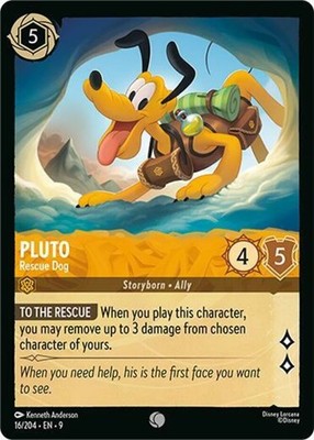 x4 Pluto - Rescue Dog - 16/204 - Common Lorcana DLC09 Fabled M/NM