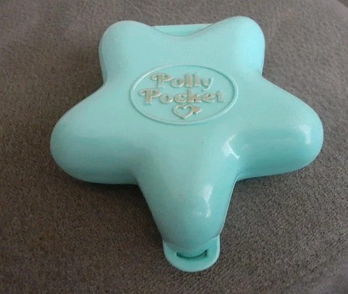 Vintage 1992 Bluebird Teal Blue Star Polly Pocket Fairy Wishing Compact Only