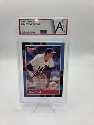 1988 Donruss #524 Steve Trout Signed Card Slabbed Auto Yankees