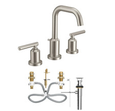 Moen TV6142BN Gibson High Arc Bathroom Sink Faucet w/Valve-Brushed Nickel