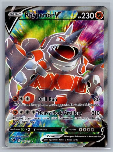 Rhyperior V 181/189 Ultra Rare Darkness Ablaze Pokemon Holo Near Mint