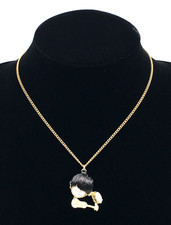 1964 NEMS ENT LTD Black MopTop Pearl Face Beatles Guitar/Drum 16" Chain Necklace