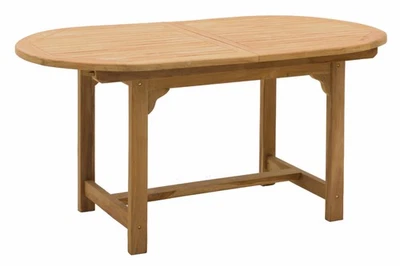 Gartentisch Ela Teak Ausziehtisch Balkontisch oval Gartenmöbel 160/220x110x75cm - Bild 1 von 2