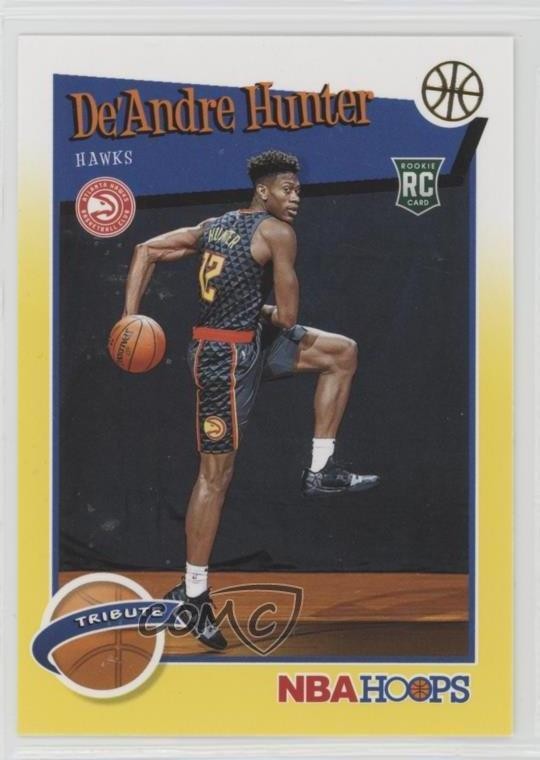 2019-20 Panini NBA Hoops Tribute Yellow De'Andre Hunter #299 Rookie RC 0b3