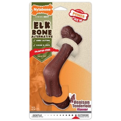 Nylabone Power Chew Elk Bone Alternative X Large Durable Dog Toy Venison Flavor